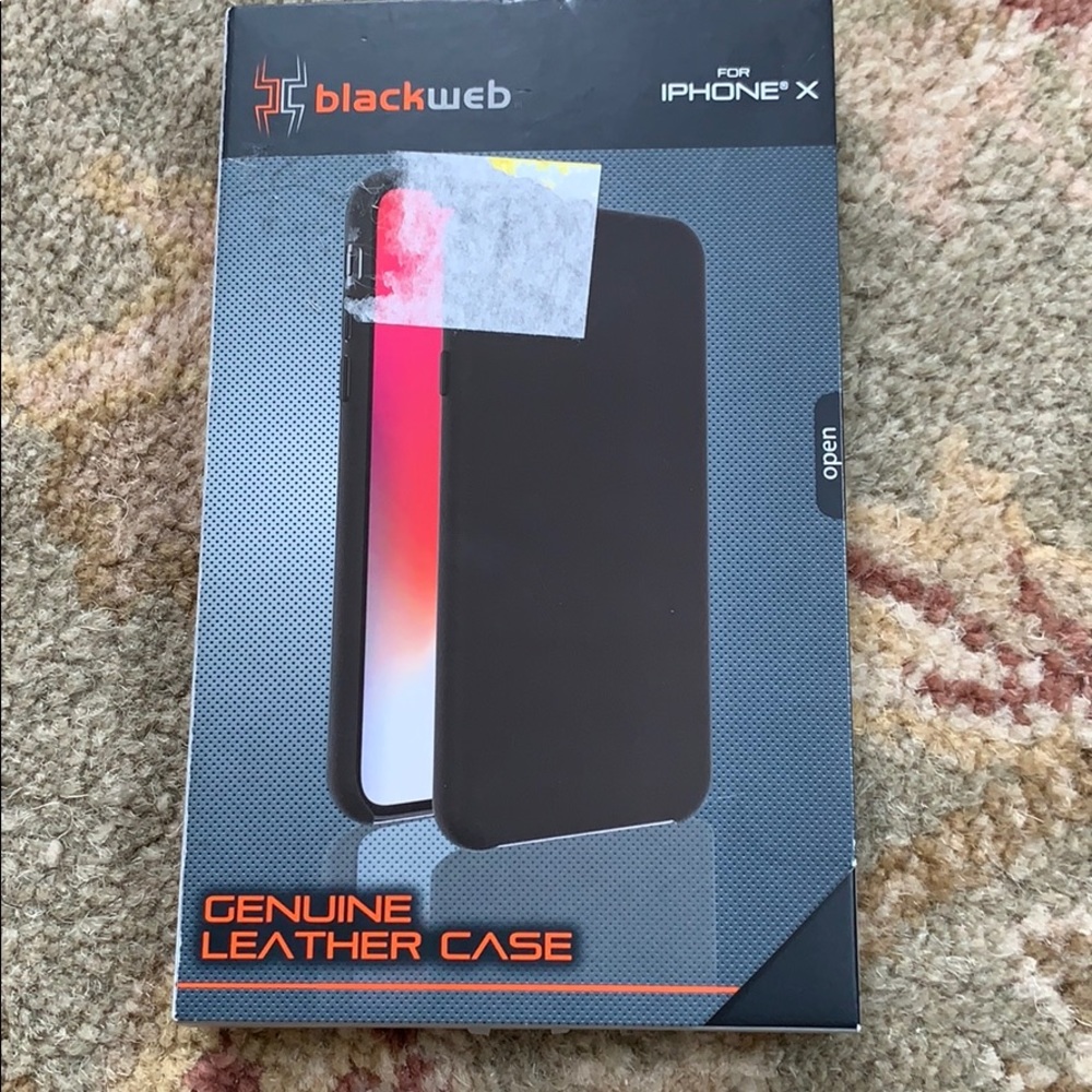 💰New in box iPhone X leather case black